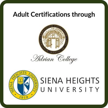 graphic showing Adrian College and Siena Heights University logos